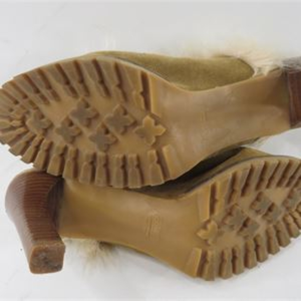 Coach Tan Fur-Accented Mules - Picture 7 of 9